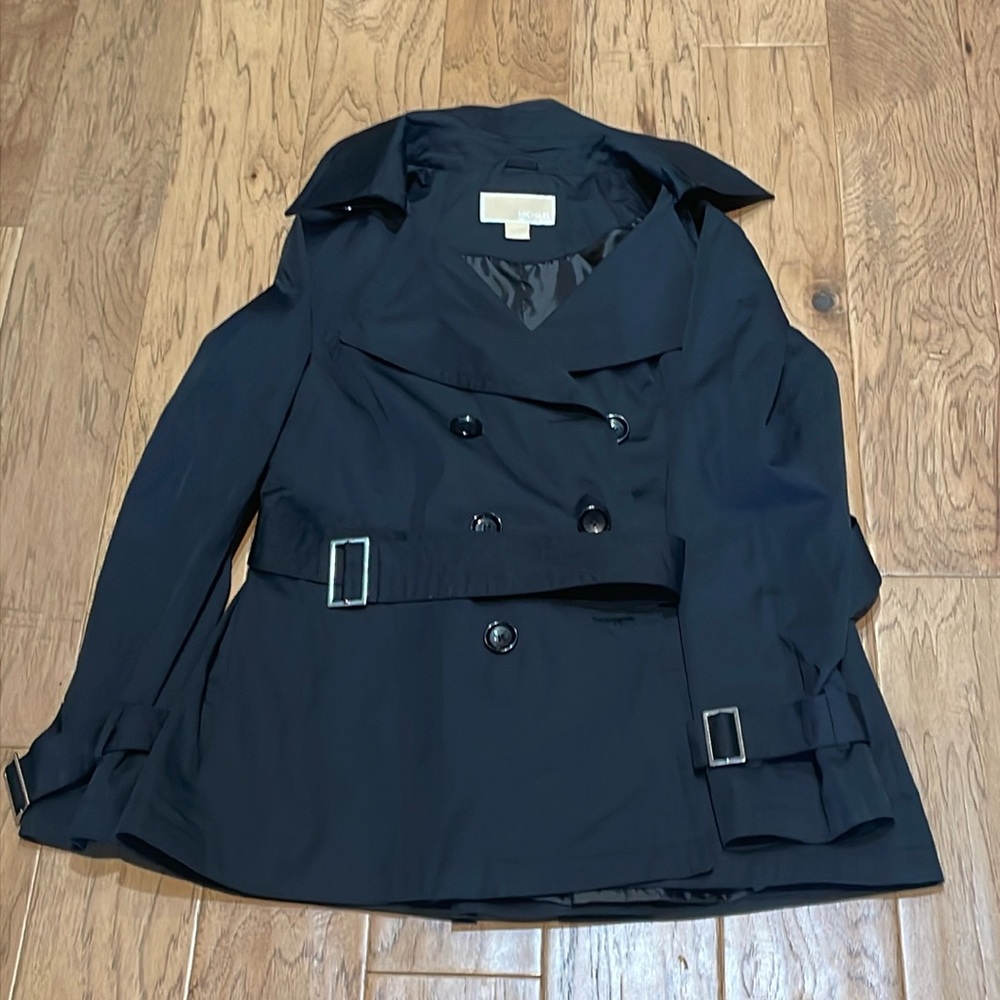 Michael Kora Black Rain Coat Womens Medium